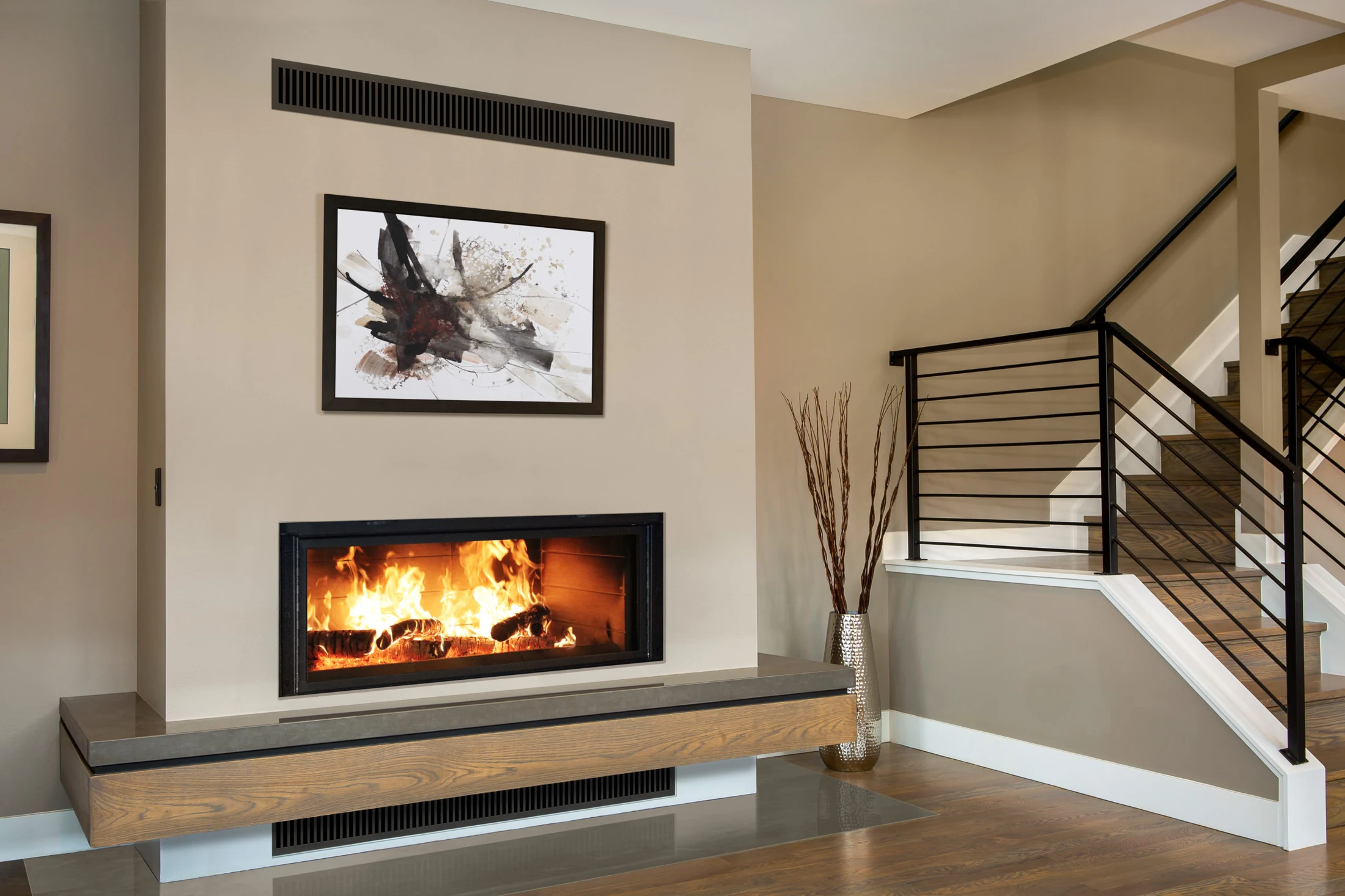 Modern interior hearth